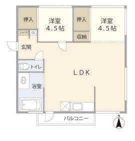 ニュー柏コーポラス(2LDK/3階)の間取り写真