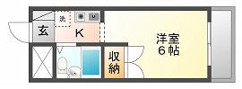 シャルム今(1K/4階)の間取り写真