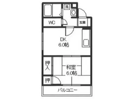 ルミエールベフ(1DK/3階)の間取り写真