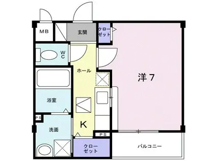 グランツ築地(1K/1階)の間取り写真