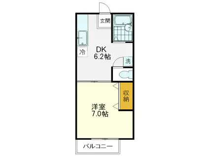 シャンペール90(1DK/1階)の間取り写真