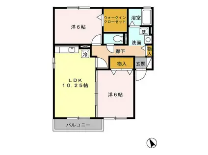 セジュールAMANO(2LDK/2階)の間取り写真