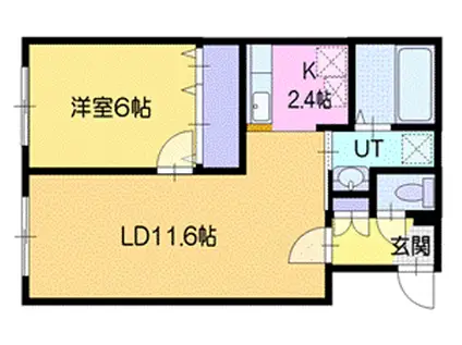 パーフェクトパートナーレジデンス A棟(1LDK/1階)の間取り写真