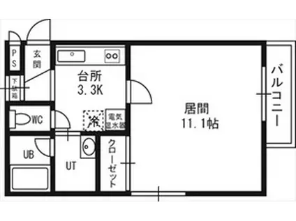 ドローム21(1LDK/3階)の間取り写真