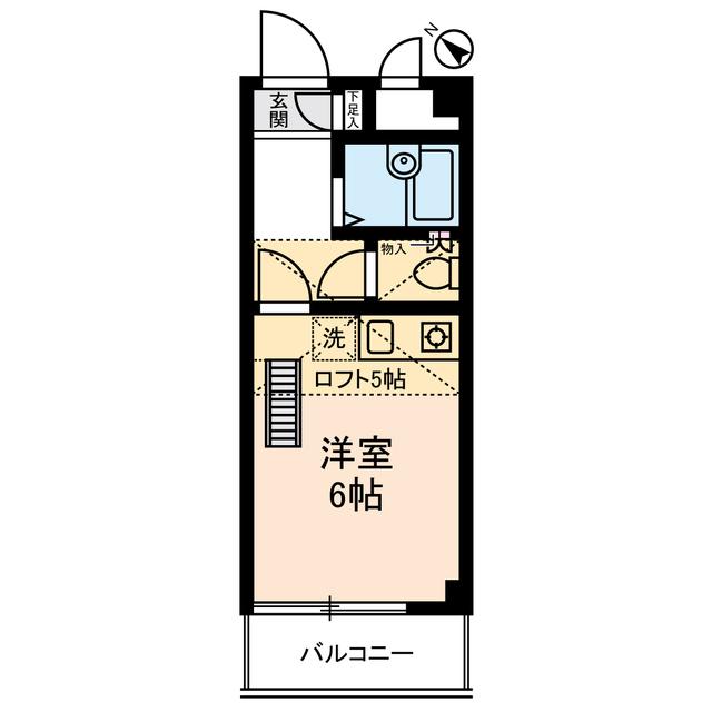 シーサイドカモシタ(ワンルーム/3階)の間取り写真