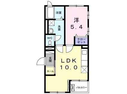 プライムヒル哲学堂(1LDK/1階)の間取り写真