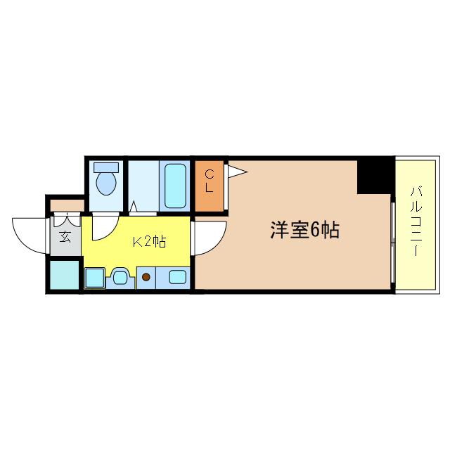 エスリード福島駅前(1K/10階)の間取り写真