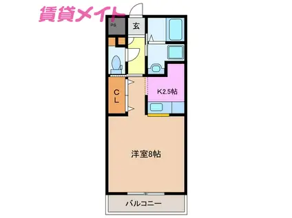 アーク・メゾン(1K/2階)の間取り写真