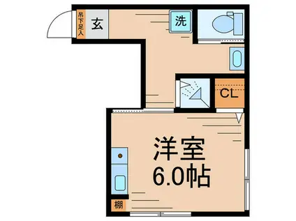 EハウスV(ワンルーム/1階)の間取り写真