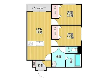 ファレノプシス(2LDK/4階)の間取り写真