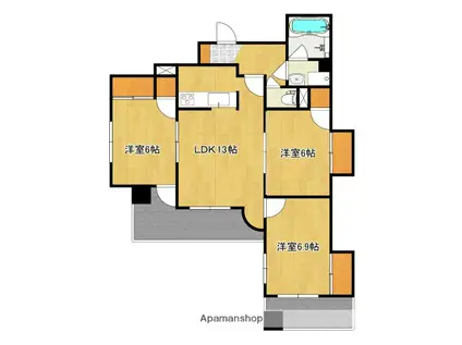 タワーレジデンス甲府中央(3LDK/10階)の間取り写真