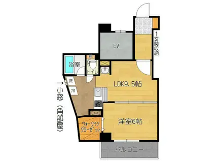 平和マンション北仙台(1LDK/4階)の間取り写真