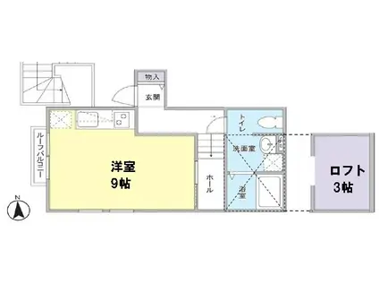 マリベール・フォンテ2(ワンルーム/2階)の間取り写真