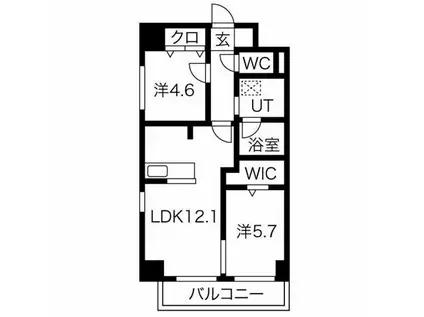 VAN CLEEF(2LDK/9階)の間取り写真