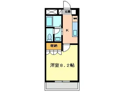 グレイシャス湘南(1K/2階)の間取り写真