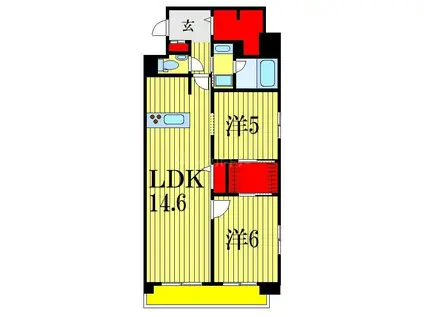 エストレヤ(2LDK/5階)の間取り写真