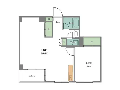 セブンスターマンショ久が原(1LDK/2階)の間取り写真