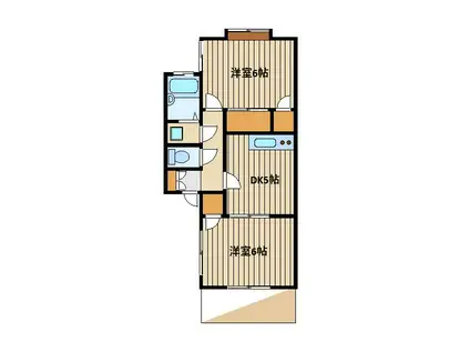 テラス増田(2DK/1階)の間取り写真