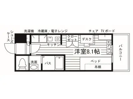 学生会館 EXCEED香椎駅前(ワンルーム/3階)の間取り写真