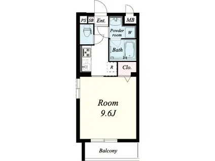 ビウォール正木(1K/2階)の間取り写真