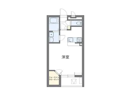 グレースクレストIII(1K/1階)の間取り写真