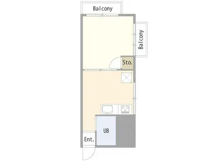 大口仲町ハイツ(1DK/3階)の間取り写真