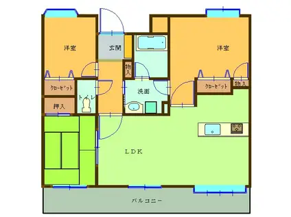 エイルヴィラ城山東パークアベニュー(3LDK/7階)の間取り写真