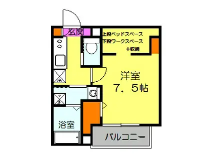 アマランサス(1K/1階)の間取り写真