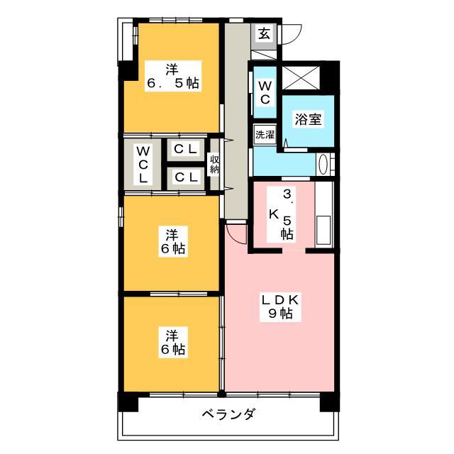 ラ・ポーゼ・ロワイヤル(3LDK/7階)の間取り写真