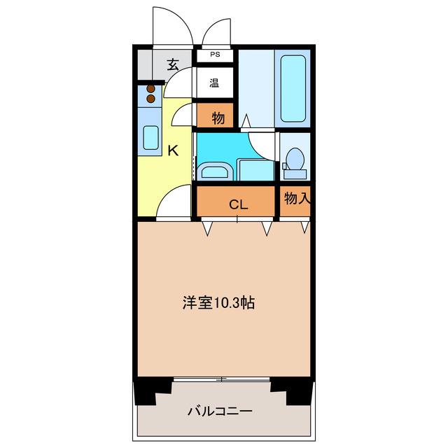 アビリティ上町壱番館(1K/1階)の間取り写真