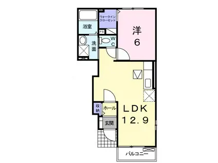 TSSQUARE雅(1LDK/1階)の間取り写真