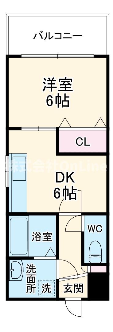 メゾン大和枚岡(1DK/3階)の間取り写真