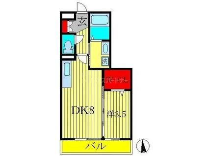 FOREST WIND(1LDK/1階)の間取り写真