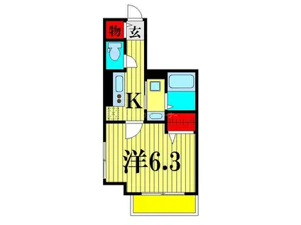 グランドゥール高砂(1K/3階)の間取り写真
