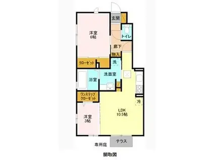 なでしこハイツ(2LDK/1階)の間取り写真