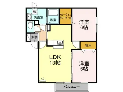 VINE-YARD HARVEST(2LDK/1階)の間取り写真