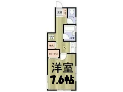 ベルビュー千間台(1K/1階)の間取り写真