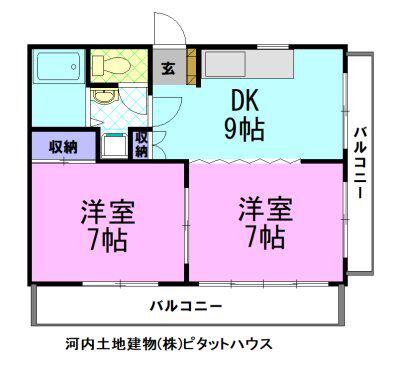 コモンNAKAHARA(2DK/3階)の間取り写真