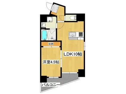 ロータス下荒田(1LDK/2階)の間取り写真