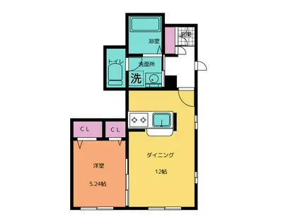 REVEUR(1LDK/1階)の間取り写真