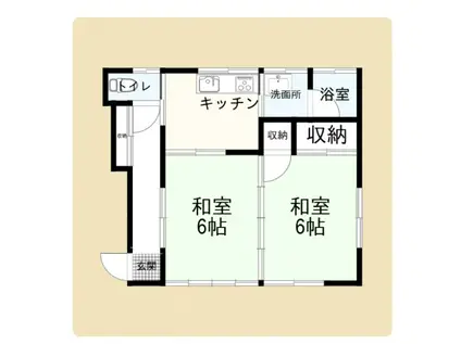 THE ノース(2DK/2階)の間取り写真