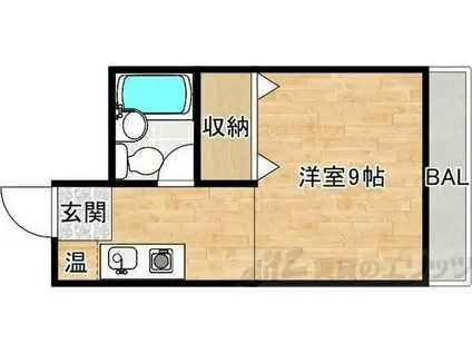 シャトー金城(ワンルーム/4階)の間取り写真