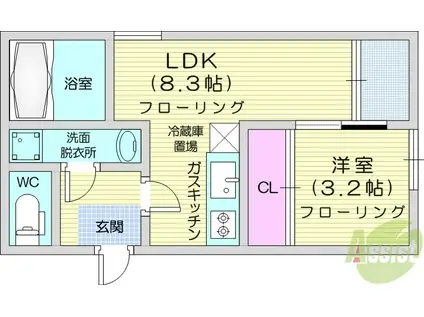 REGALEST長町南MT(1LDK/3階)の間取り写真