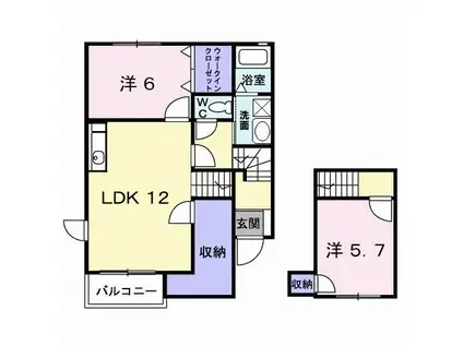 ストーリー愛(2LDK/2階)の間取り写真
