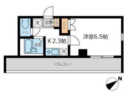 ラクラス杉並方南町(1K/5階)の間取り写真