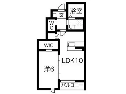 ロシエール(1LDK/1階)の間取り写真