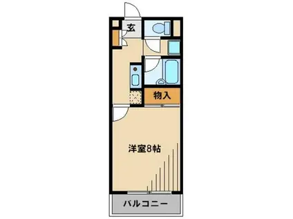 ヴィラ ルミノーソ B(1K/2階)の間取り写真