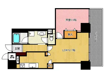 キャンディハウス(1LDK/1階)の間取り写真