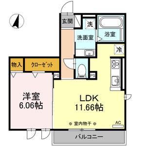 レイワ・フジ(1LDK/3階)の間取り写真
