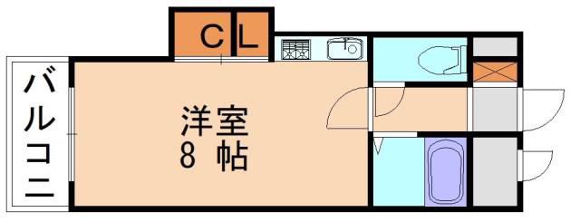 ミヤモトビル(ワンルーム/5階)の間取り写真
